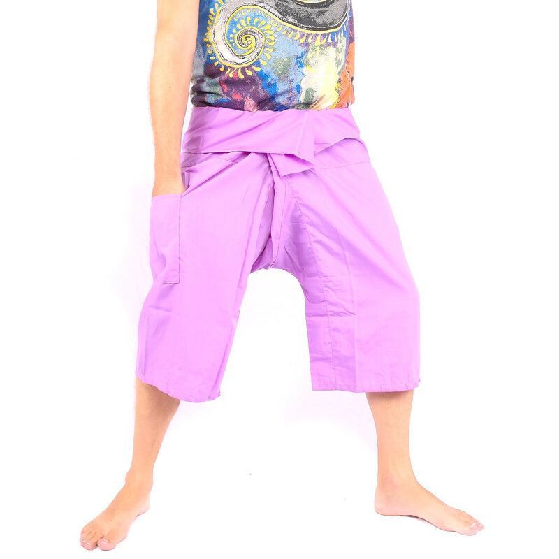 Thai Fischerhose Shorts aus Viskose in vielen Farben