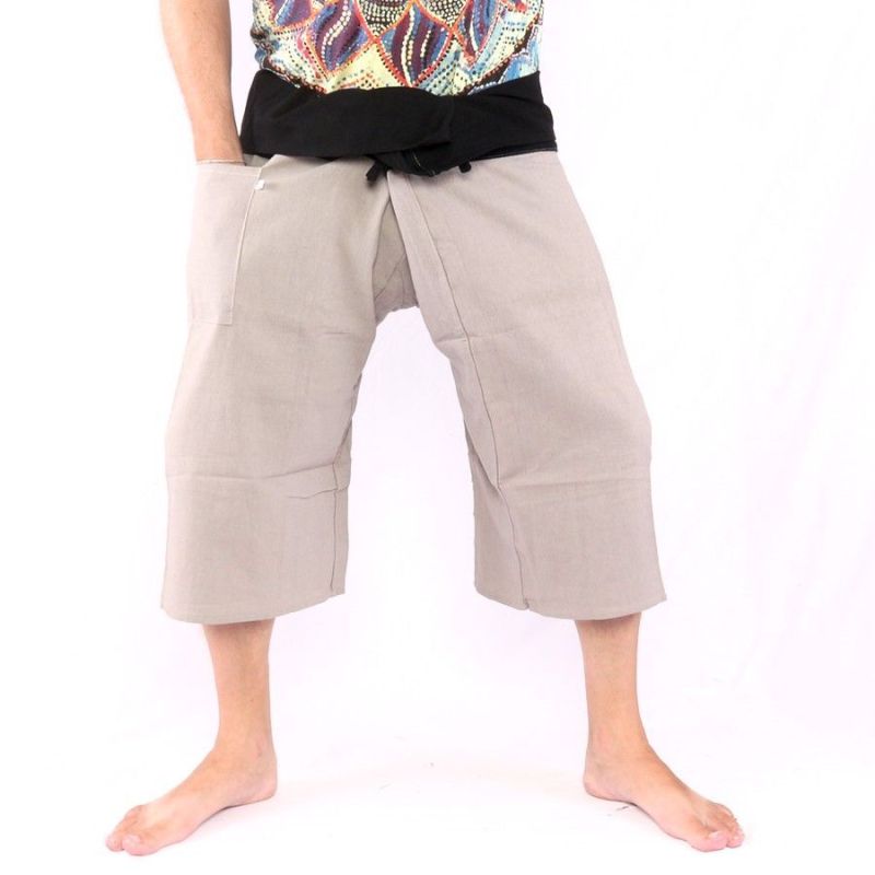 3/5 Pantalon de pêcheur thaïlandais - bicolore - coton