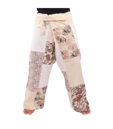 Pantalon de pêcheur thaïlandais en patchwork taille M