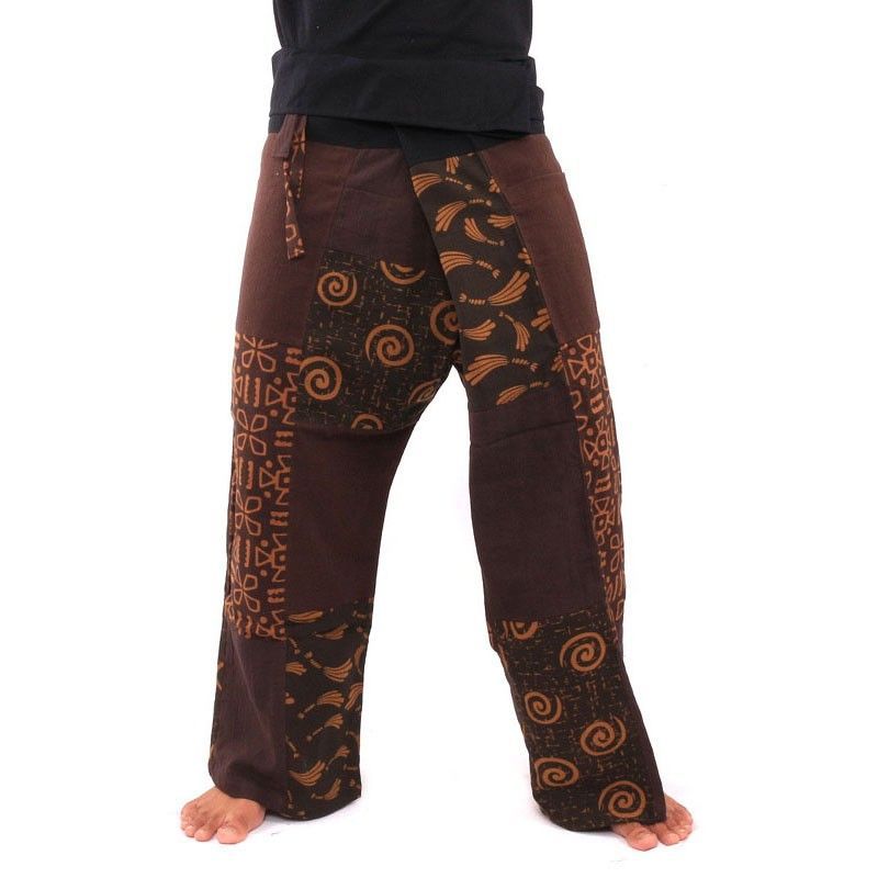 Pantalon de pêcheur thaïlandais en patchwork taille M