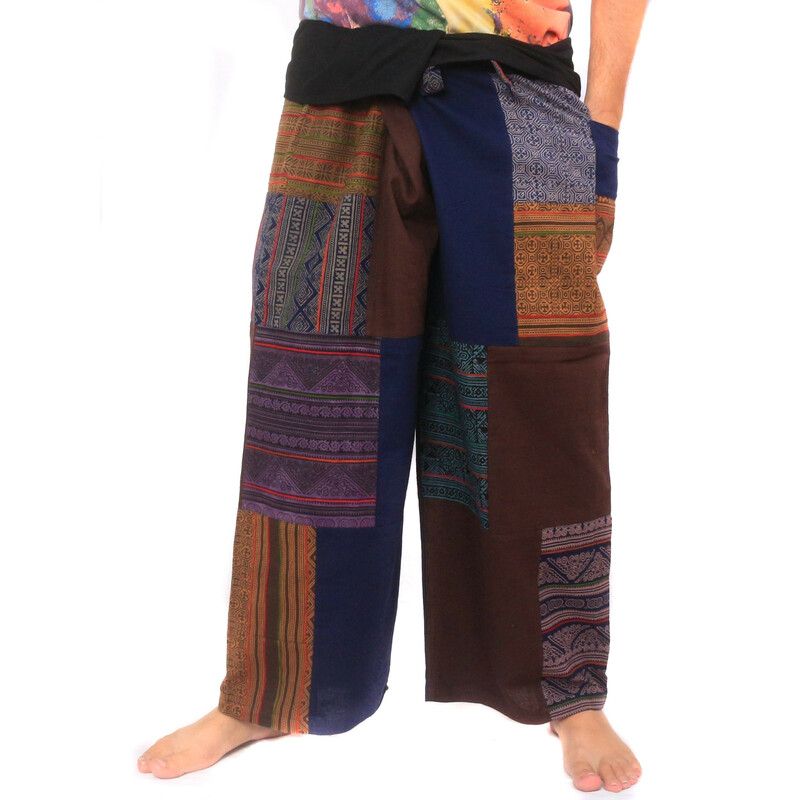 Thai Wrap Pants/Fisher Pants Patchwork hechos a mano en Chiang Mai | Diseño único