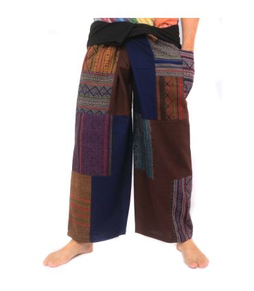Fait à la main thaïlandais Wrap Pantalon / Patchwork Pantalon de pêcheur de Chiang Mai | Conception unique