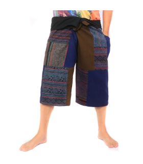 Pantalones de pescador tailandeses hechos a mano Patchwork de Chiang Mai