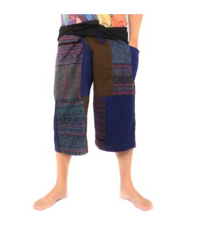 Pantalones de pescador tailandeses hechos a mano Patchwork de Chiang Mai