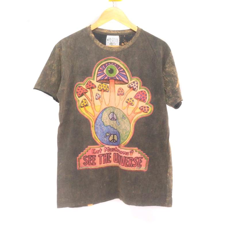 Camiseta "No Time" Mushroom Size M Stonewashed