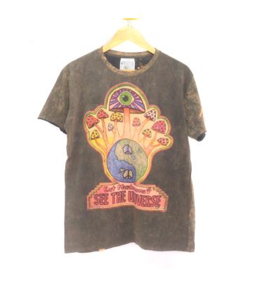 T-Shirt "No Time" Champignon Taille M Stonewashed