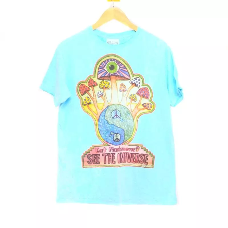 T-Shirt "No Time" Champignon Taille M Stonewashed