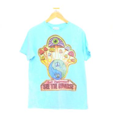 T-Shirt "No Time" Champignon Taille M Stonewashed