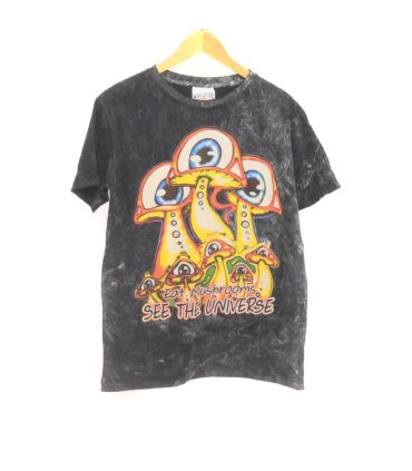 "No Time" Mushroom T-Shirt Size M Stonewashed