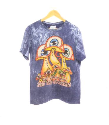 "No Time" Mushroom T-Shirt Size M Stonewashed
