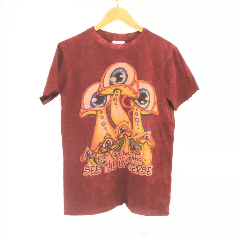 T-Shirt "No Time" Champignon Taille M Stonewashed