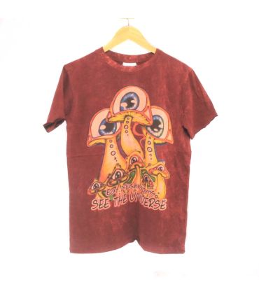 T-Shirt "No Time" Champignon Taille M Stonewashed