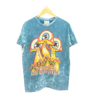 "No Time" Mushroom T-Shirt Size M Stonewashed