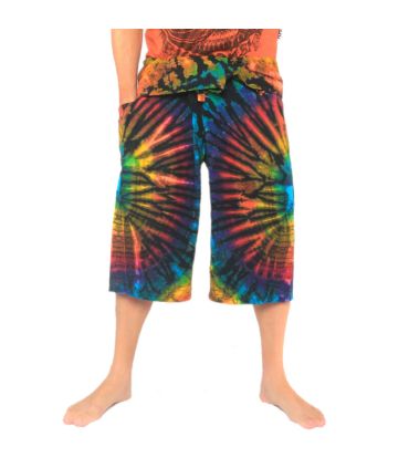 Pantalon 3/4 de pêcheur thaïlandais en coton batik