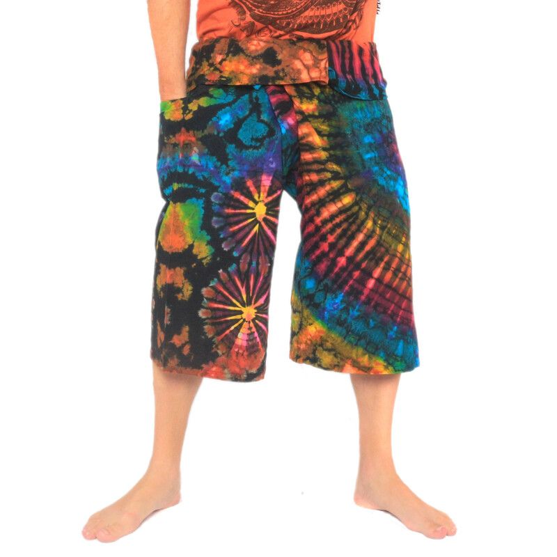 Pantalones de pescador tailandés 3/4 de algodón Batik