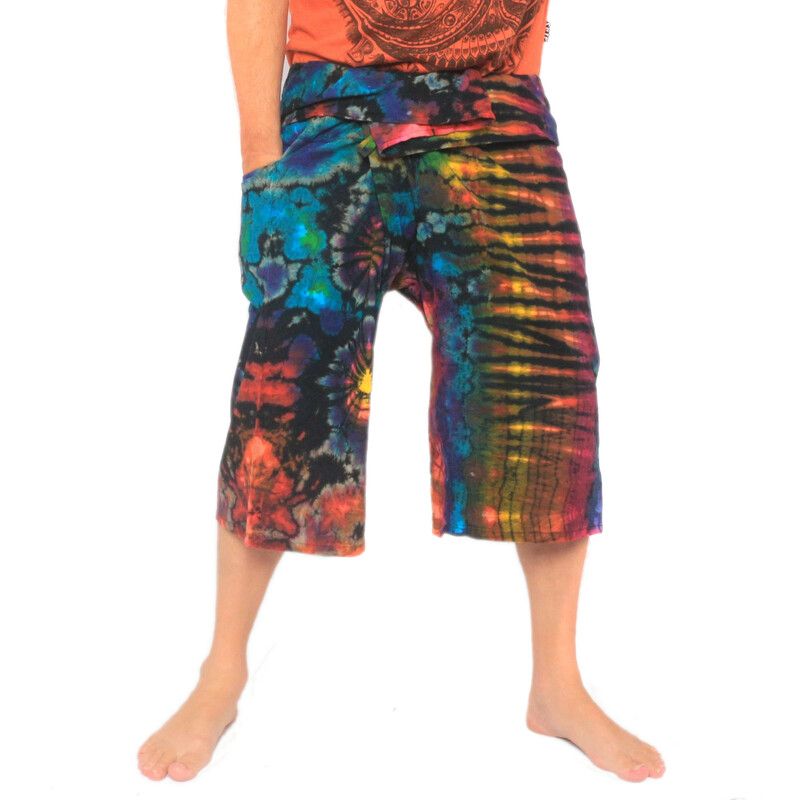 Pantalon 3/4 de pêcheur thaïlandais en coton batik