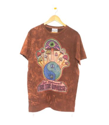 "No Time" Mushroom T-Shirt Size M Stonewashed