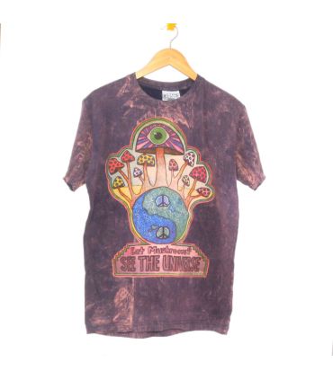 "No Time" Mushroom T-Shirt Size M Stonewashed