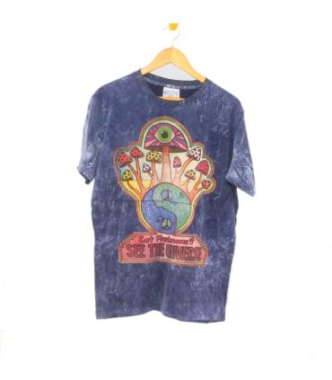 "No Time" Mushroom T-Shirt Size M Stonewashed