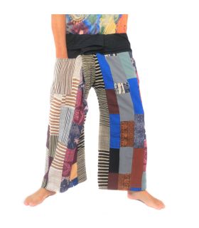 Pantalones de pescador tailandés de retazos