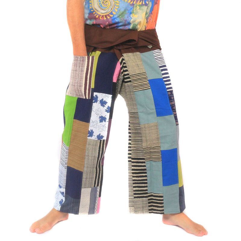 Pantalones de pescador tailandés de retazos