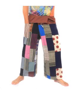 Pantalones de pescador tailandés de retazos