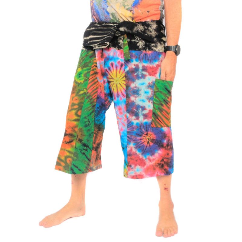 Pantalon 3/4 de pêcheur thaïlandais en coton batik