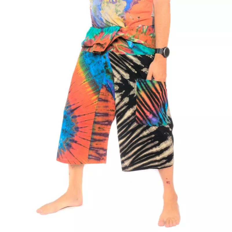 Pantalon 3/4 de pêcheur thaïlandais en coton batik