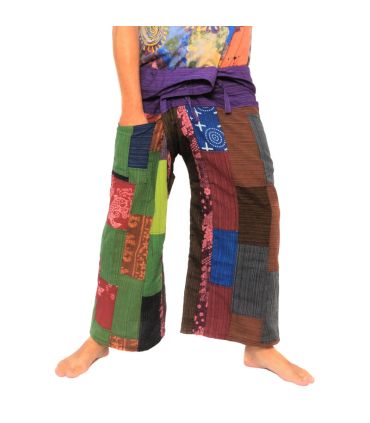 Thai Fischerhose Patchwork Größe XL. Handgefertigte Unikate.