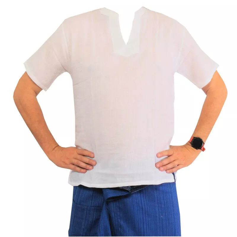 Razia Fashion - Light Thai summer cotton T-shirt white size L