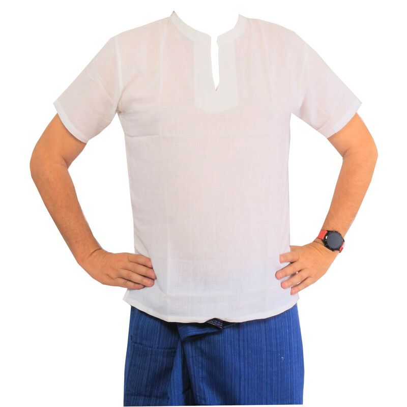 Razia Fashion - light cotton shirt white size M