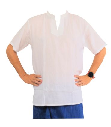Razia Fashion - Leichtes Thai Sommer Baumwoll T-Shirt weiß Größe XXXL