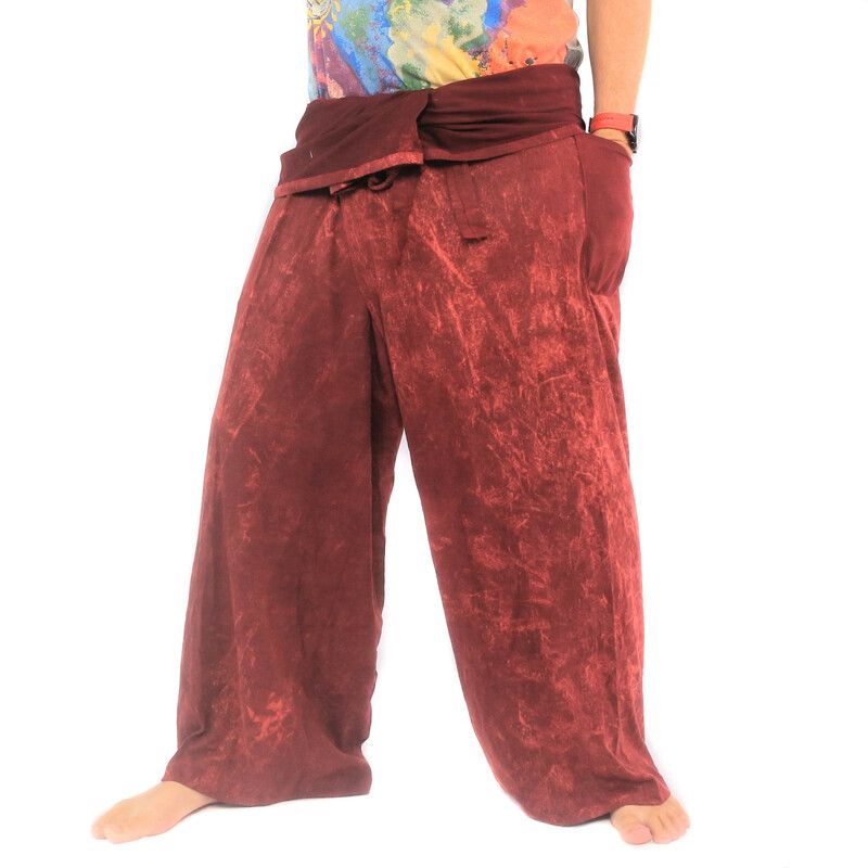 Pantalon de Pêcheur Thaï "Stone Washed" XL - Coton Doux et Extensible pour un Confort Maximal