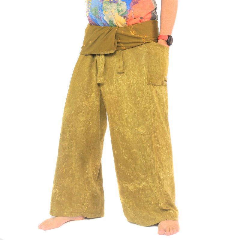 Thai Fisherman Pants "Stone Washed" XL - Soft and Stretchy Cotton for Maximum Comfort