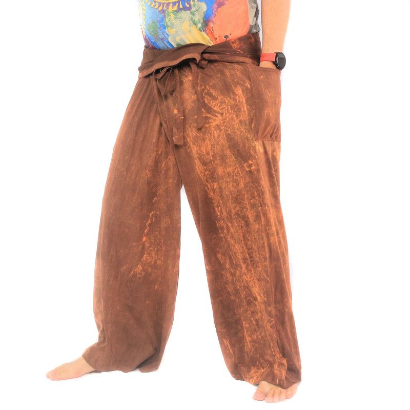 Pantalon de Pêcheur Thaï "Stone Washed" XL - Coton Doux et Extensible pour un Confort Maximal