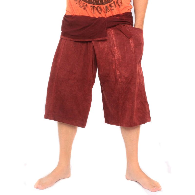 Short Thai fishing pants trousers "stone washed