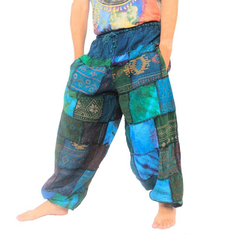 Pantalon en patchwork délavé