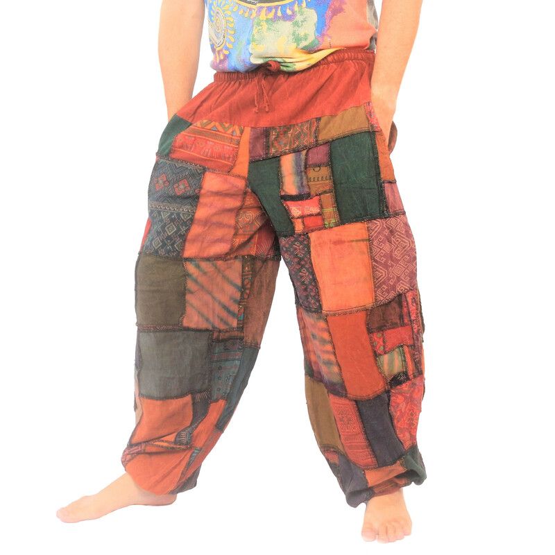 Pantalon en patchwork délavé