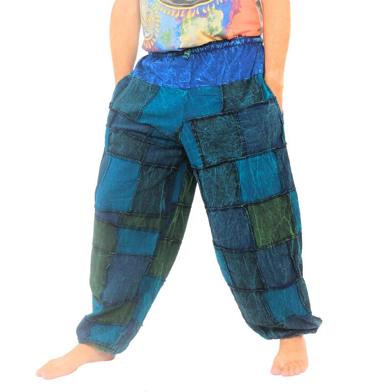 Pantalon en patchwork délavé