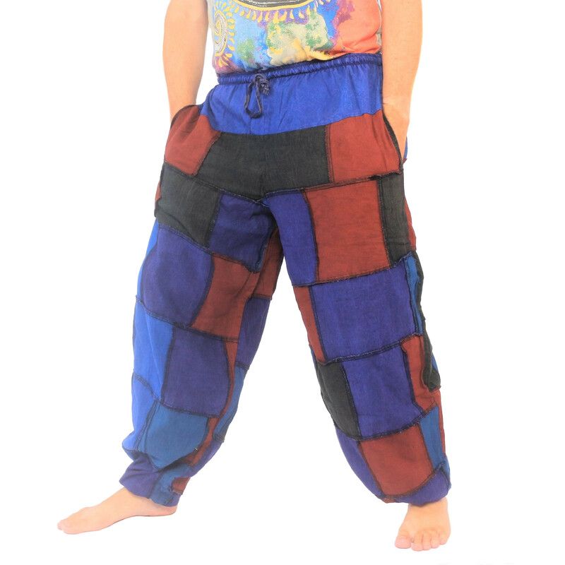 Pantalon en patchwork délavé