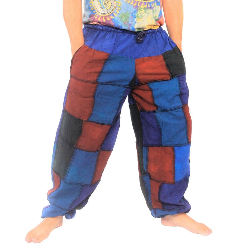 Pantalon en patchwork délavé