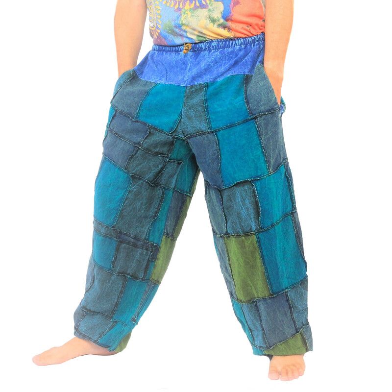 Pantalon en patchwork délavé