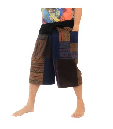 Patchwork pantalons de pêcheur thaïlandais à la main de Chiang Mai | Confortable et unique