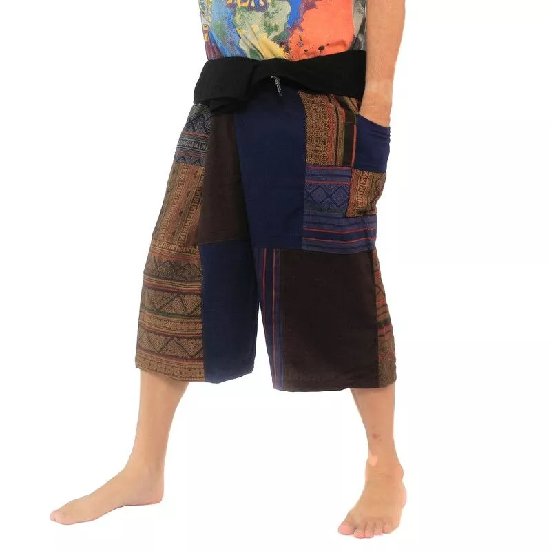 Patchwork pantalons de pêcheur thaïlandais à la main de Chiang Mai | Confortable et unique