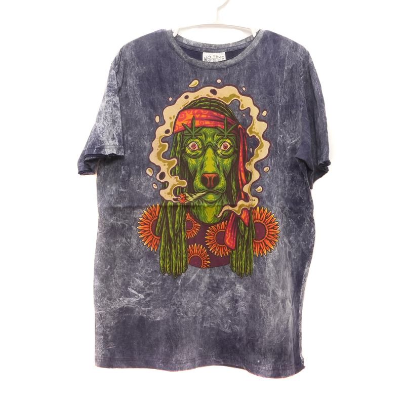 No Time T-Shirt Green Rasta Dog