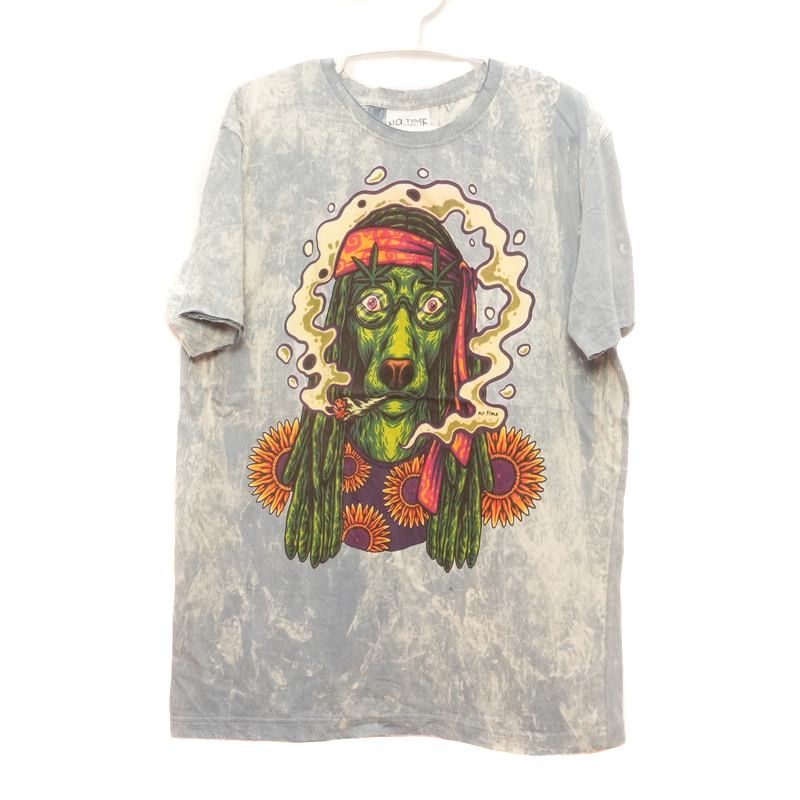 No Time T-Shirt Green Rasta Dog