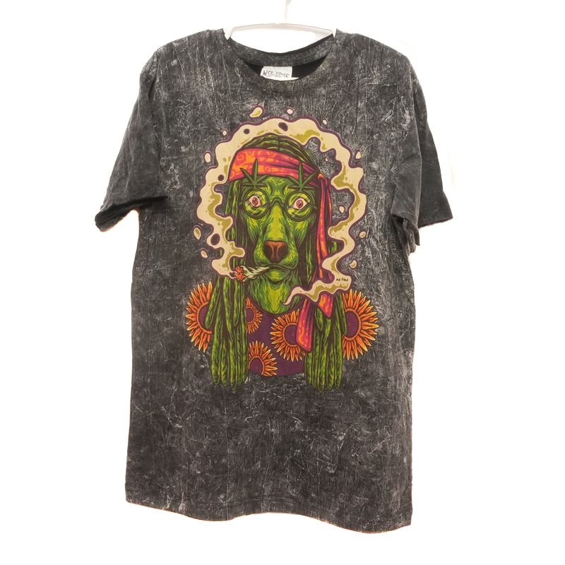 No Time T-Shirt Green Rasta Dog