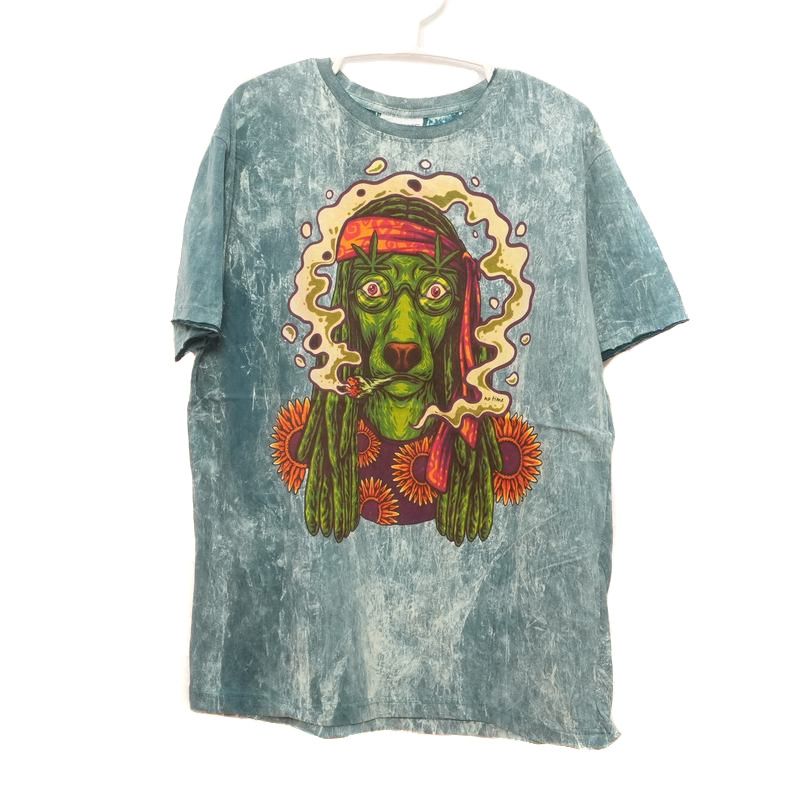 No Time T-Shirt Green Rasta Dog