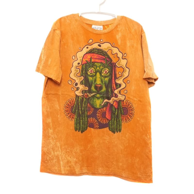 No Time T-Shirt Green Rasta Dog