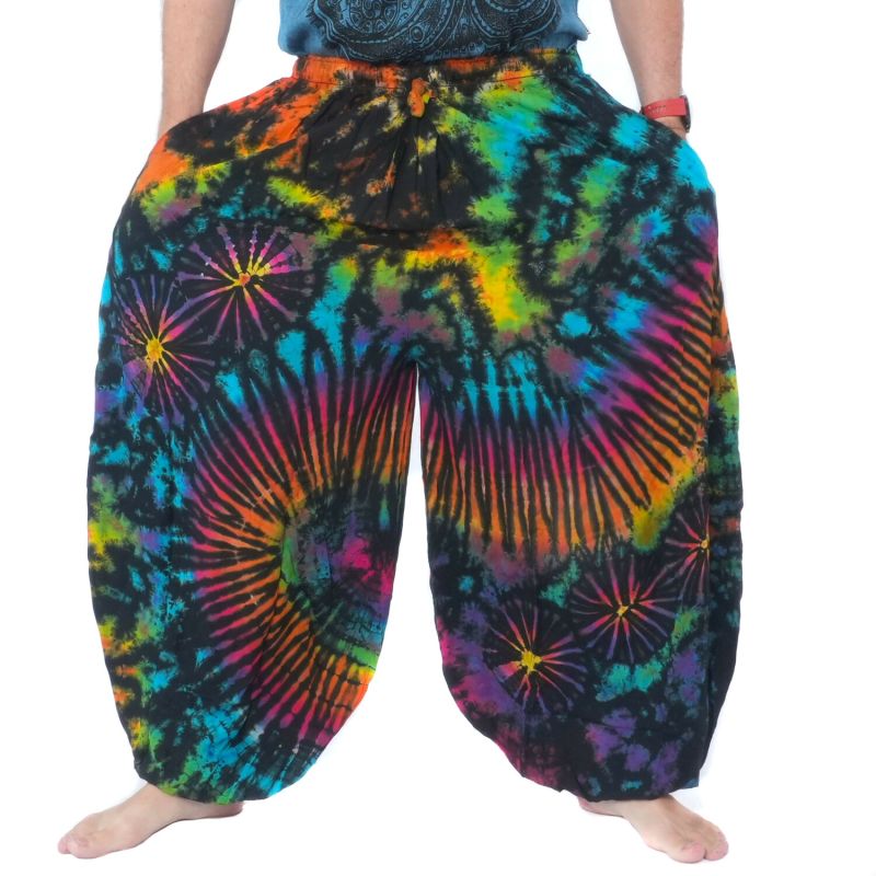 Wide balloon pants, bloomers, batik pants rayon